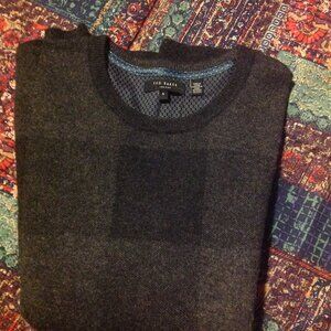 Ted Baker Men's Gray Long Sleeve Crewneck Sweater- X-Large (EU5)- Good Condition